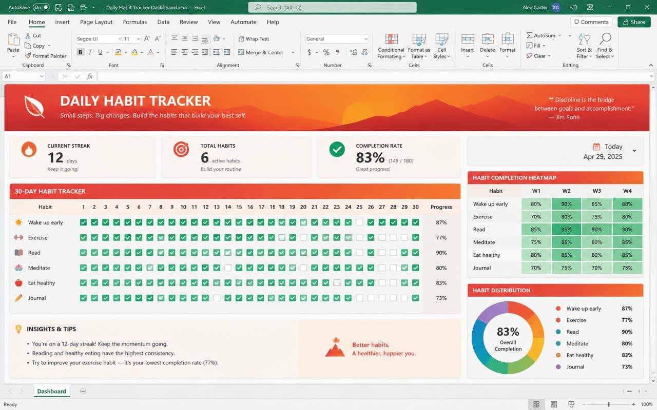 Daily Habit Tracker dashboard preview