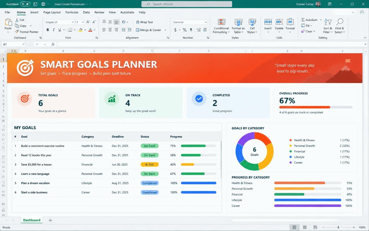 SMART Goals Planner dashboard preview